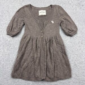 Abercrombie & Fitch Sweater Women's Large Babydoll Bella‎ Swan Knit Cardigan Y2K